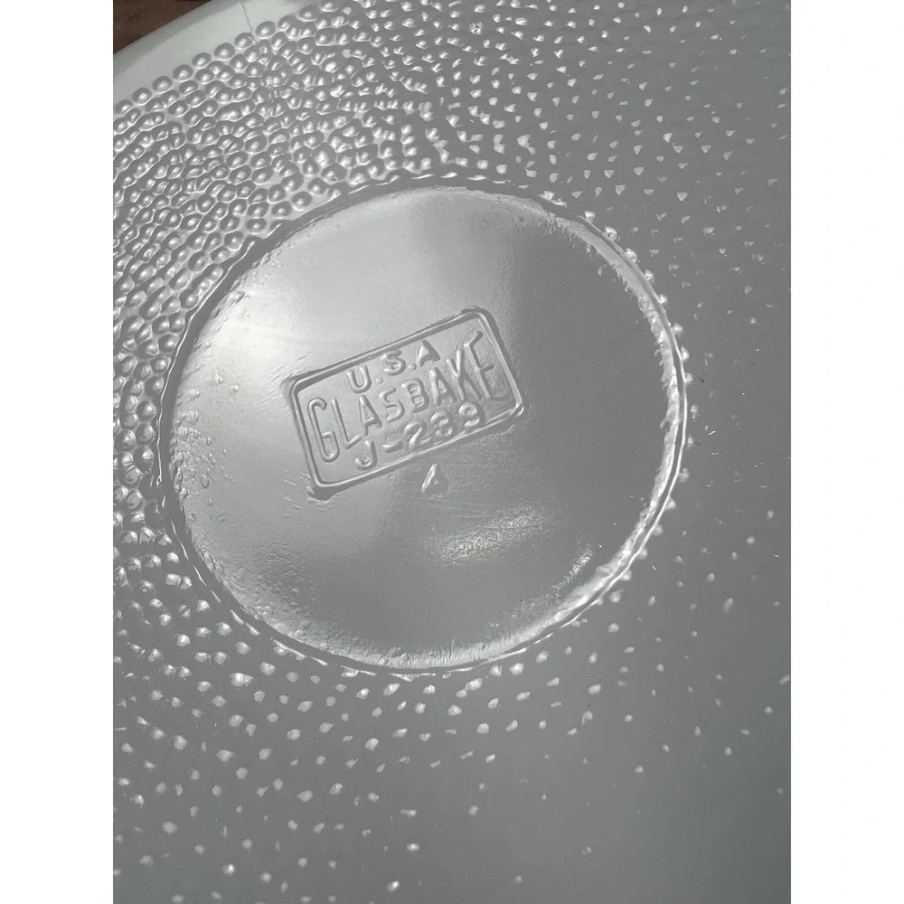 Vtg GlasBake Divided Casserole Dish J-239 Milk Glass USA